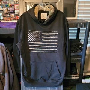 Buck Wear Large NEW Camouflage American Flag Hoodie